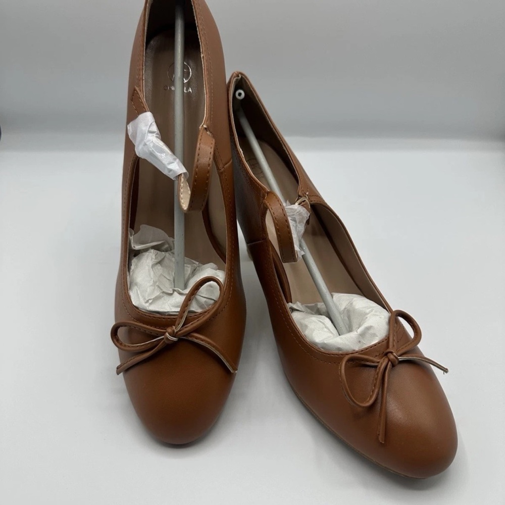 New ORIPALLA close to high heel women’s size 12 pump dark beige with bow
